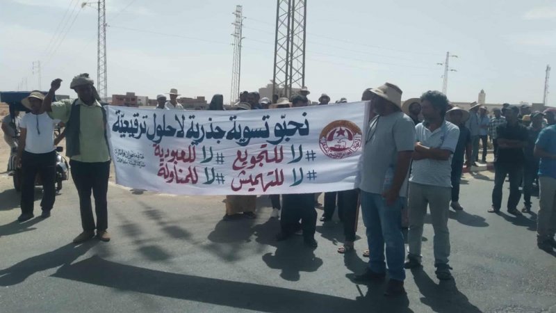 احتجاجات أعوان الغراسة والبستنة في تطاوين تدخل أسبوعها الثاني